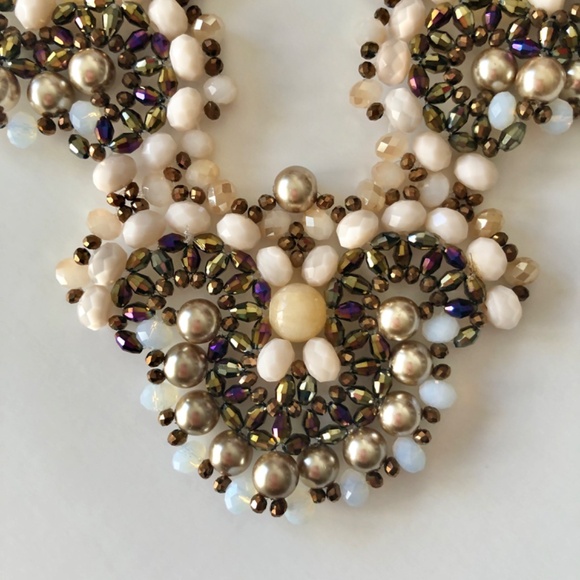 Beaded & Silk Woven Cord Necklace by Rush Denis & Charles - Picture 3 of 11